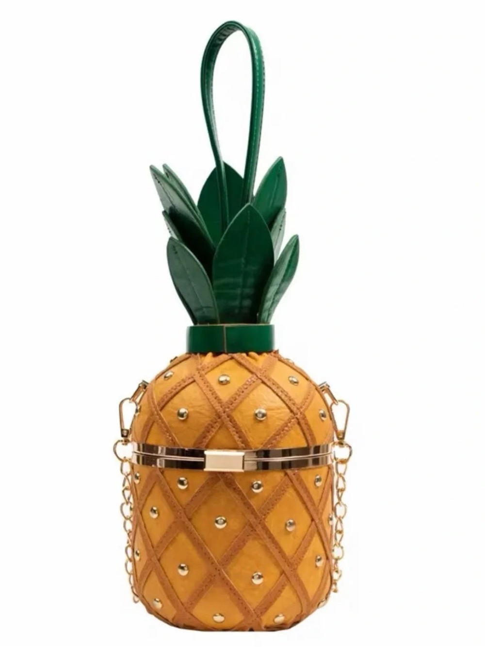 SHEIN Pineapple Paradise Novelty Crossbody Bag in Tan and Green